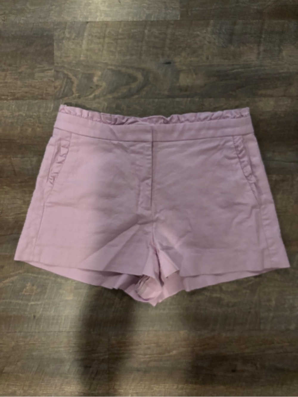 J. Crew Light Pink High-Rise Ruffle Waist Shorts
